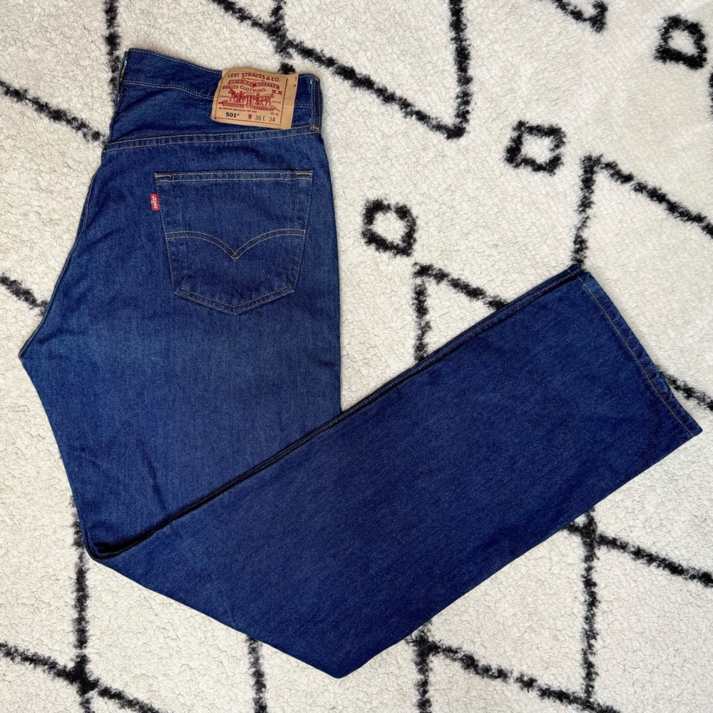 Vintage 90s 501 Dark Wash Straight Leg Levi’s 36x34